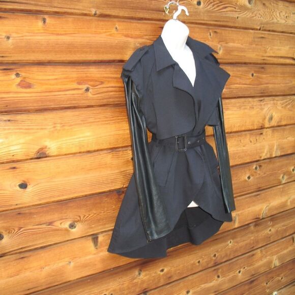 Preen by Thorton Bregazzi Black Trench Coat - Picture 3 of 8